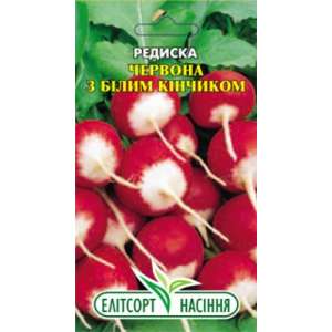 Редис червоний з білим кінчиком (ЧБК) - редис, 5 г насіння, ТМ Елітсорт фото, цiна